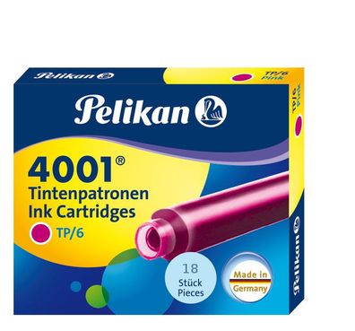18 Pelikan Tintenpatronen 4001&reg; / Füllerpatronen / Farbe: pink