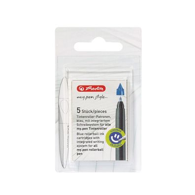 5 Herlitz Tintenroller-Patronen "my. pen" / königsblau