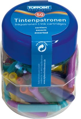 100 (2x50Stk) Füllerpatronen Patronen für Füller farbig