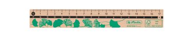 Herlitz Holz Lineal 17cm "GREENline" für Rechts- und Linkshänder / Farbe: grün