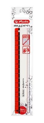 Herlitz Lineal "my. pen" / 17cm / Farbe: rot
