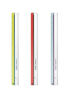 3x Herlitz Lineal "my. pen" / 30cm / Farbe: je 1x rot, türkis, grün