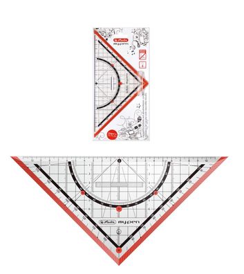 Herlitz Geometriedreieck "my. pen" / 25cm / mit Griff / Farbe: rot