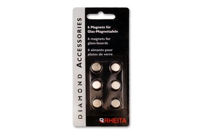 6 Neodym-Magnete N42 für Glas-Magnettafeln / 124 Tesla / Haftkraft 3kg