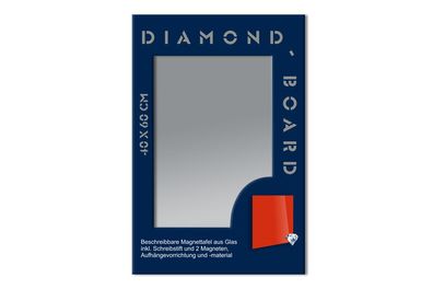 Glas Magnettafel Memoboard Pinwand incl. Magnete + Stift 40x60cm / / /rbe: silber