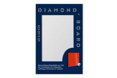 Glas Magnettafel Memoboard Pinwand incl. Magnete + Stift 40x60cm / / /rbe: weiß