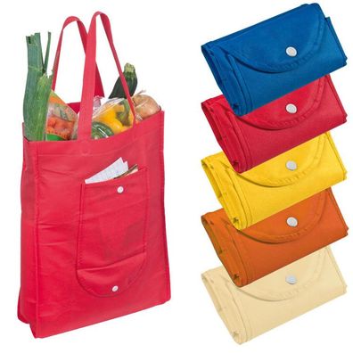 4x Non-Woven Einkaufstasche / Farbe: je 1x blau, rot, gelb und orange