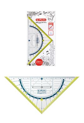 Herlitz Geometriedreieck "my. pen" / 16cm / mit Griff / Farbe: lemon