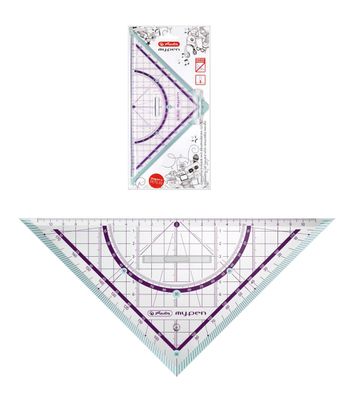 Herlitz Geometriedreieck "my. pen" / 25cm / mit Griff / Farbe: türkis