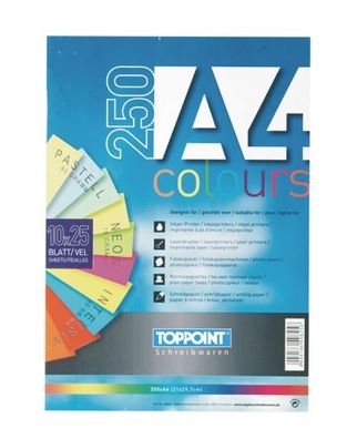 250 Blatt farbiges Druckerpapier buntes Kopierpapier