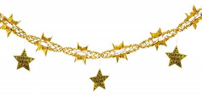 Glitzer Girlande "Happy New Year" / Farbe: gold