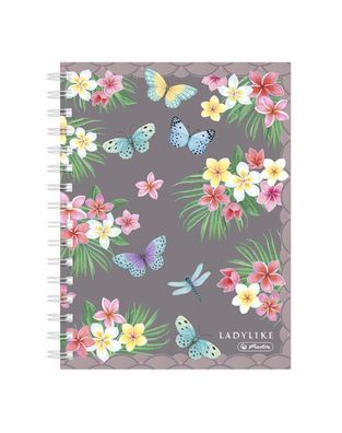 Herlitz Spiralkladde / Spiralblock / DIN A6 / kariert / "LadyLike Butterflies"