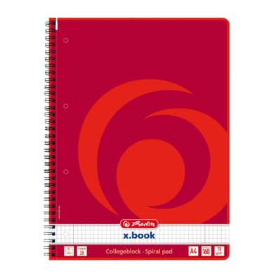 Herlitz Collegeblock XL / 160 Bl. / DIN A4 / Spiralblock / Lin.28 / kariert