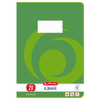 5 Herlitz Schulhefte / DIN A4 / 16 Blatt / Lineatur 20