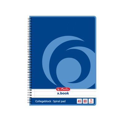 4x Herlitz Collegeblock / DIN A5 / Spiralblock / liniert / 80 Blatt je Block