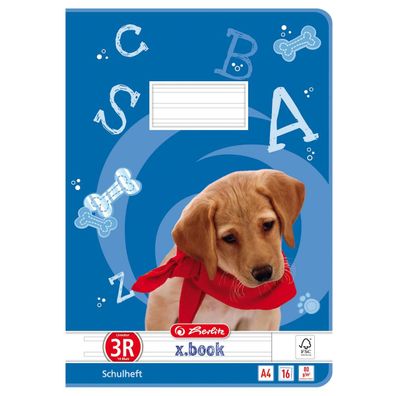 5 Herlitz Schulhefte / DIN A4 / 16 Blatt / Lineatur 03 mit Rand