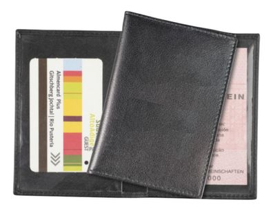 KFZ Schein Schutzhülle mit Führerschein-Fach / Farbe: schwarz