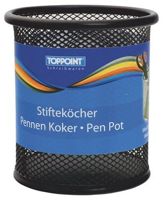 Stifteköcher Stiftebecher schwarz D= 90x 100 rund