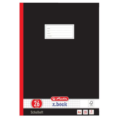 5 Herlitz Oberschulhefte / A4 / 20 Blatt / Lin. 26 kariert mit Rand