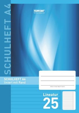 3 Schulhefte DIN A4 Lineatur 25 liniert mit Rand