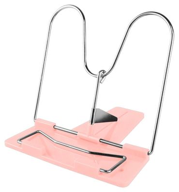 Leseständer / Buchhalter / Buchständer / mit Metallbügel / Farbe: rosa