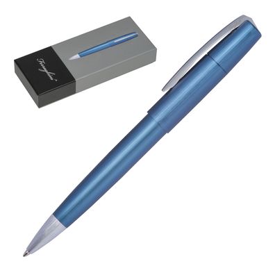 Drehkugelschreiber aus Metall / incl. Geschenkverpackung / Farbe: blau