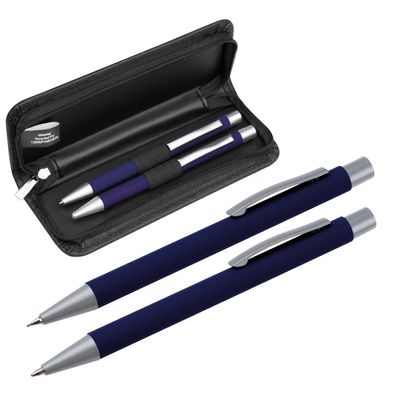 Metall-Schreibset / mit Kugelschreiber und Bleistift / Farbe: dunkelblau