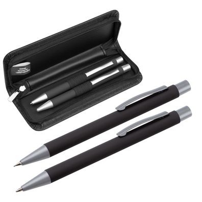 Metall-Schreibset / mit Kugelschreiber und Bleistift / Farbe: schwarz