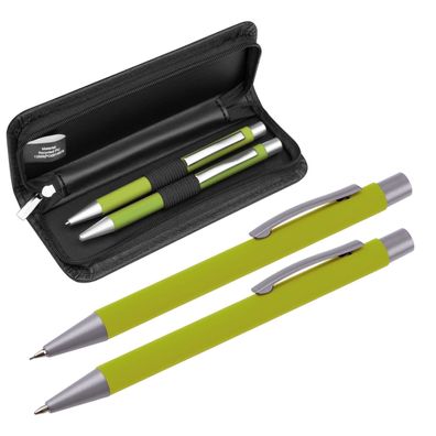 Metall-Schreibset / mit Kugelschreiber und Bleistift / Farbe: apfelgrün