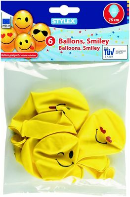 6 Luftballons "Smiley"