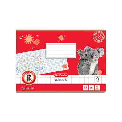 5 Herlitz Rechenhefte / A5 quer / 16 Blatt / Lineatur R (kariert 10 x 10mm)
