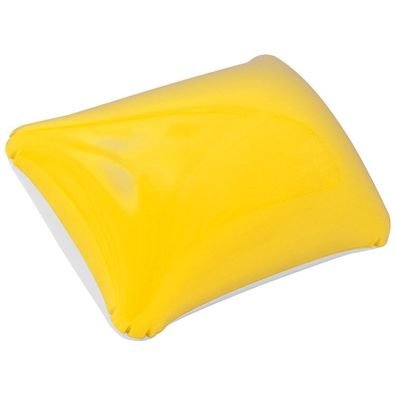 aufblasbares Kissen / Reisekissen / Strandkissen / Farbe: weiß-gelb