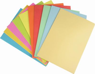 100 Blatt farbiges Druckerpapier / 10 verschiedene pastell, eon, ntensiv Farben