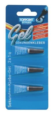 3 Tuben Klebegel Sekundenkleber Klebstoff 1g