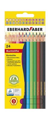 24 Buntstifte / hexagonal / 24 verschiedene Farben