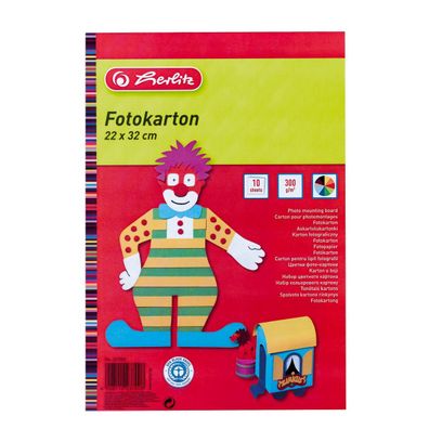 Herlitz Fotokarton / 10 Blatt / 22x33cm / 270g/m&sup2; / 10 verschiedene Farben