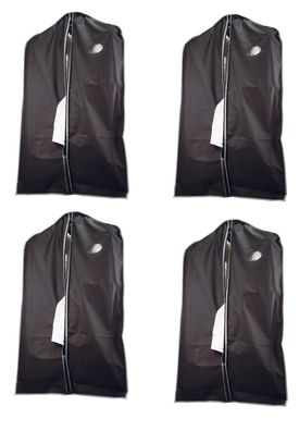 4x Kleiderschutzhülle / mit Sichtfenster und Reißverschluss / Farbe: schwarz