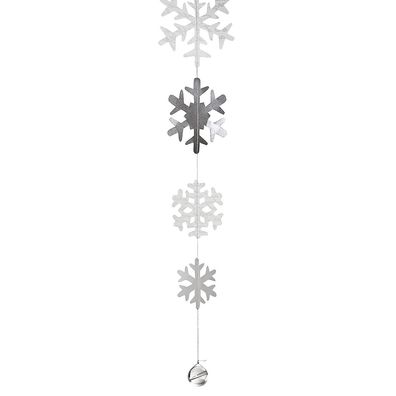 Dekokette Schneeflocken hängend Räder Design