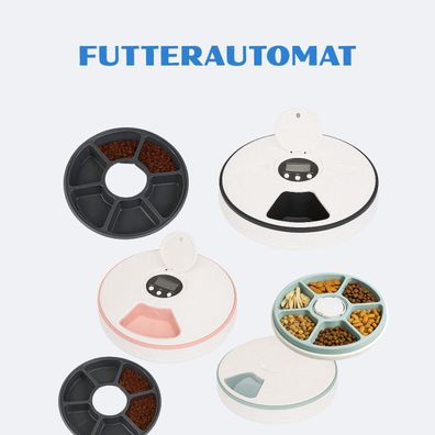 Automatischer Futterautomat mit Timer - 6 Fächer für Hunde & Katzen