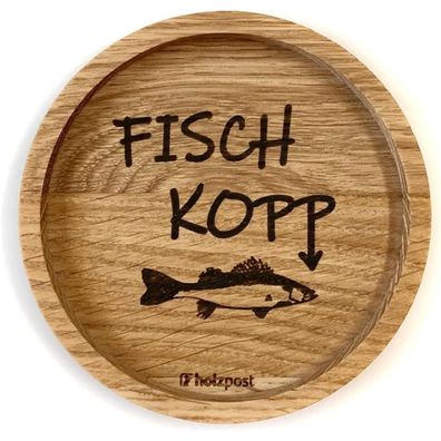 Untersetzer aus rustikaler Eiche "Fischkopp"