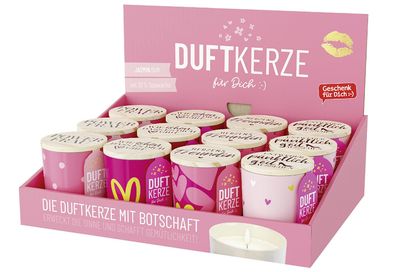 LA VIDA 'Duftkerze fÃ¼r Dich - MÃ¤dels' 12er Display 4-fach sortiert 412226