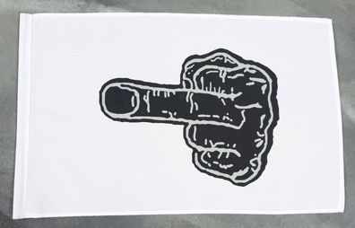 Fahne Flagge Stinkefinger Weiss - Stockfahne - 30 x 45 cm