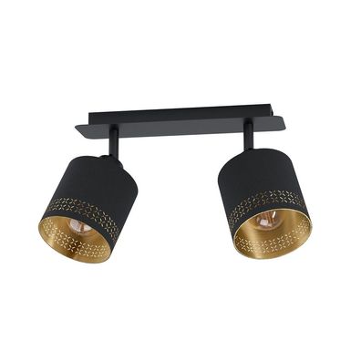 EGLO LED Deckenleuchte "ESTEPERRA" schwarz gold E27 2er Spot IP20 99277