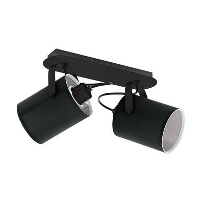 EGLO LED Deckenleuchte "Villabate" schwarz E27 2er Spot IP20 33646