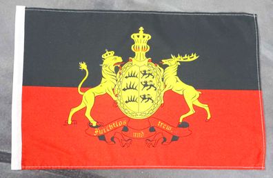 Fahne Flagge Württemberg Furchtlos und treu - Stockfahne - 30 x 45 cm