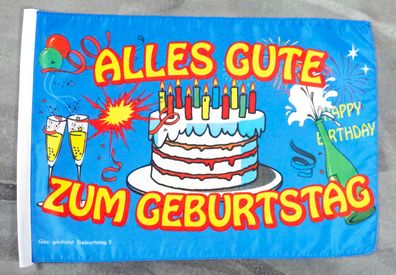 Fahne Flagge Alles Gute zum Geburtstag - Stockfahne - 30 x 45 cm