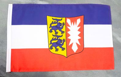 Fahne Flagge Schleswig Holstein - Stockfahne - 30 x 45 cm