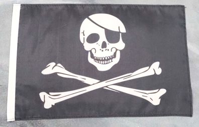 Fahne Flagge Pirat mit Augenklappe - Stockfahne - 30 x 45 cm