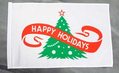 Fahne Flagge Weihnachten Happy Holidays - Stockfahne - 30 x 45 cm