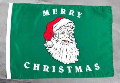 Flagge Weihnachten Merry Christmas Weihnachtsmann Kopf - Stockfahne - 30 x 45 cm